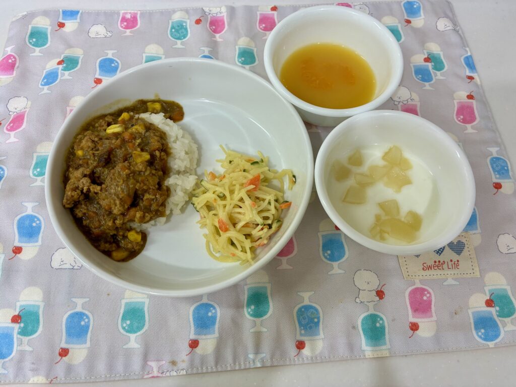 9/7キーマーカレー みかんゼリー